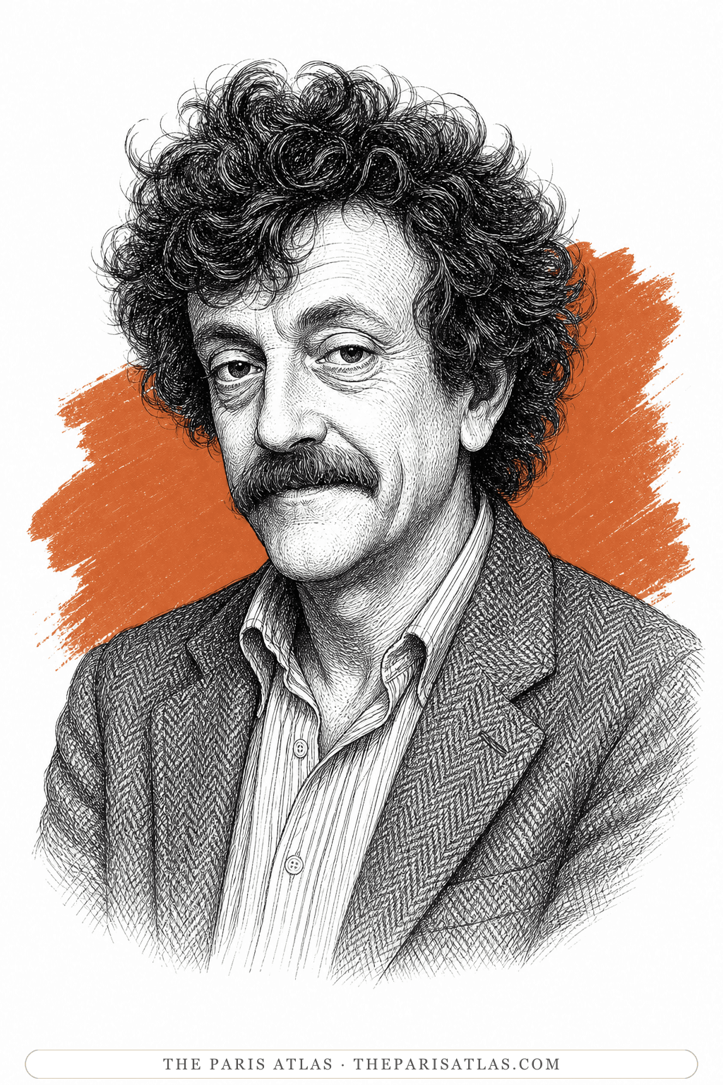 Illustrated portrait of Kurt Vonnegut