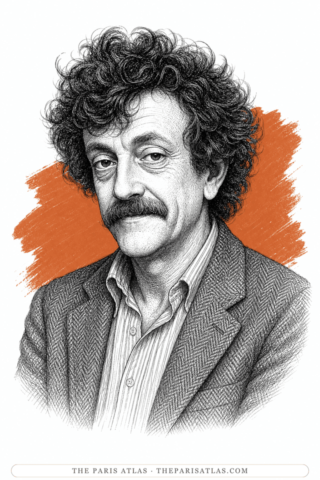 Illustrated portrait of Kurt Vonnegut