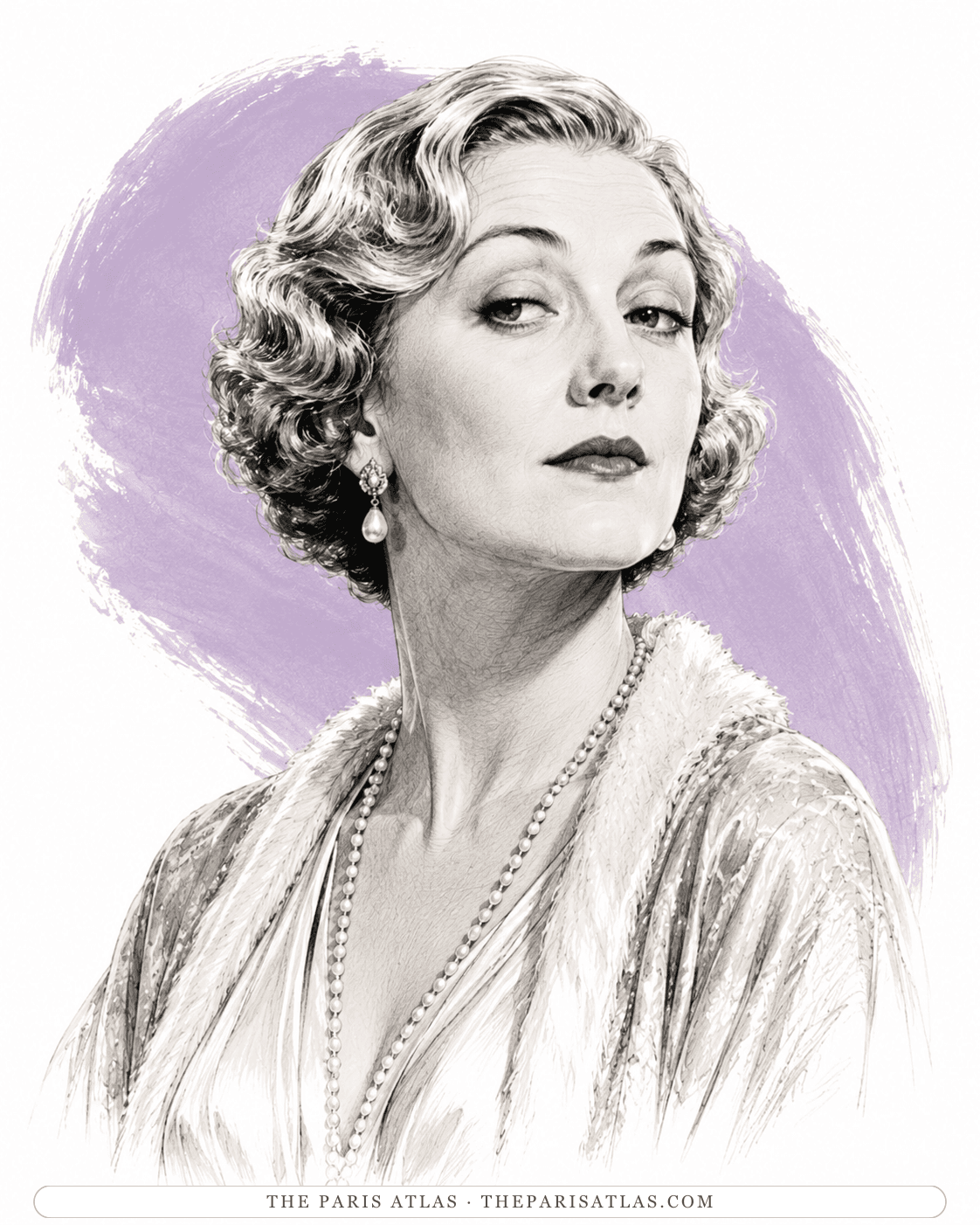 Illustrated portrait of Lady Caroline Sibly-Biers