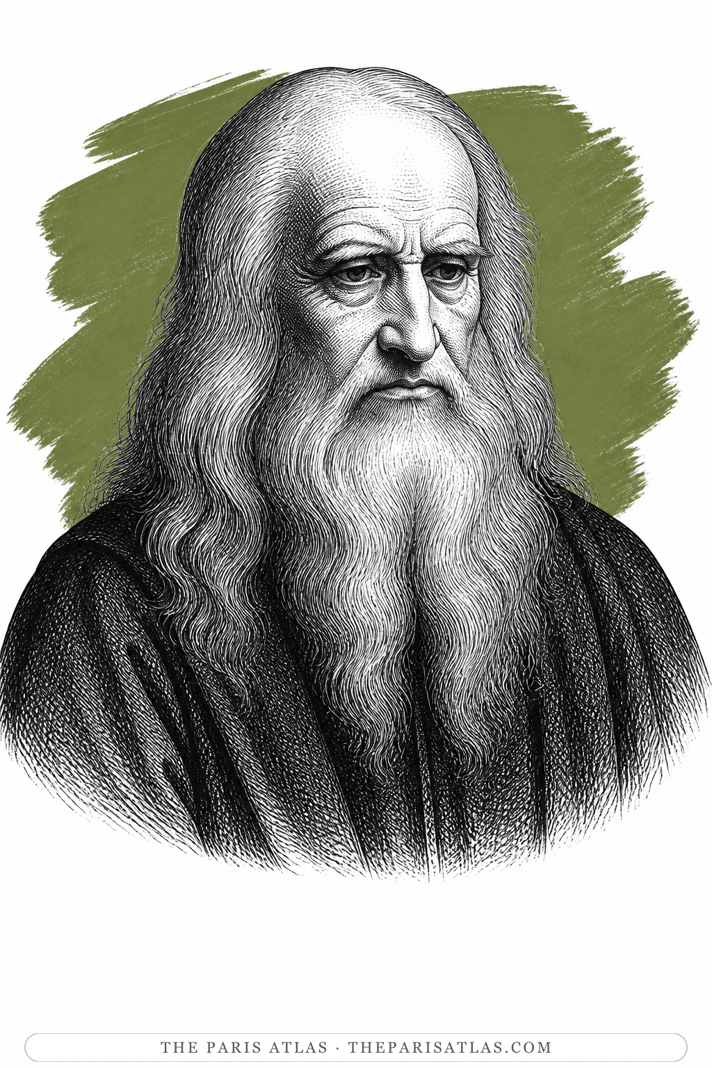 Illustrated portrait of Leonardo da Vinci