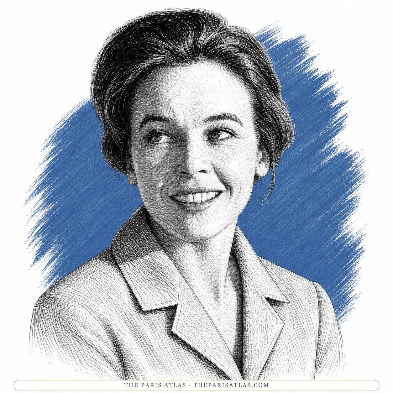 Illustrated portrait of Leslie Caron