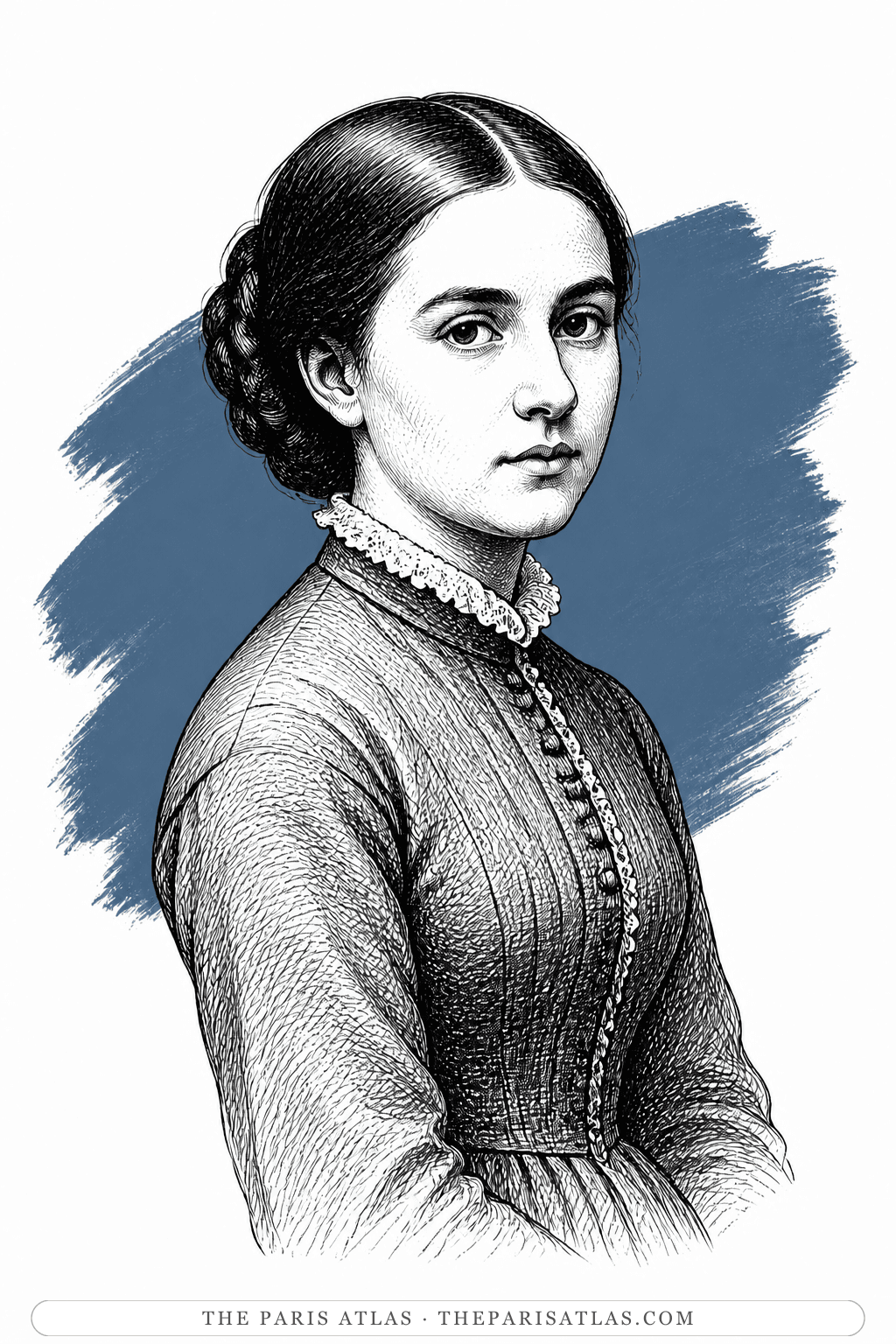 Illustrated portrait of Lise Tréhot