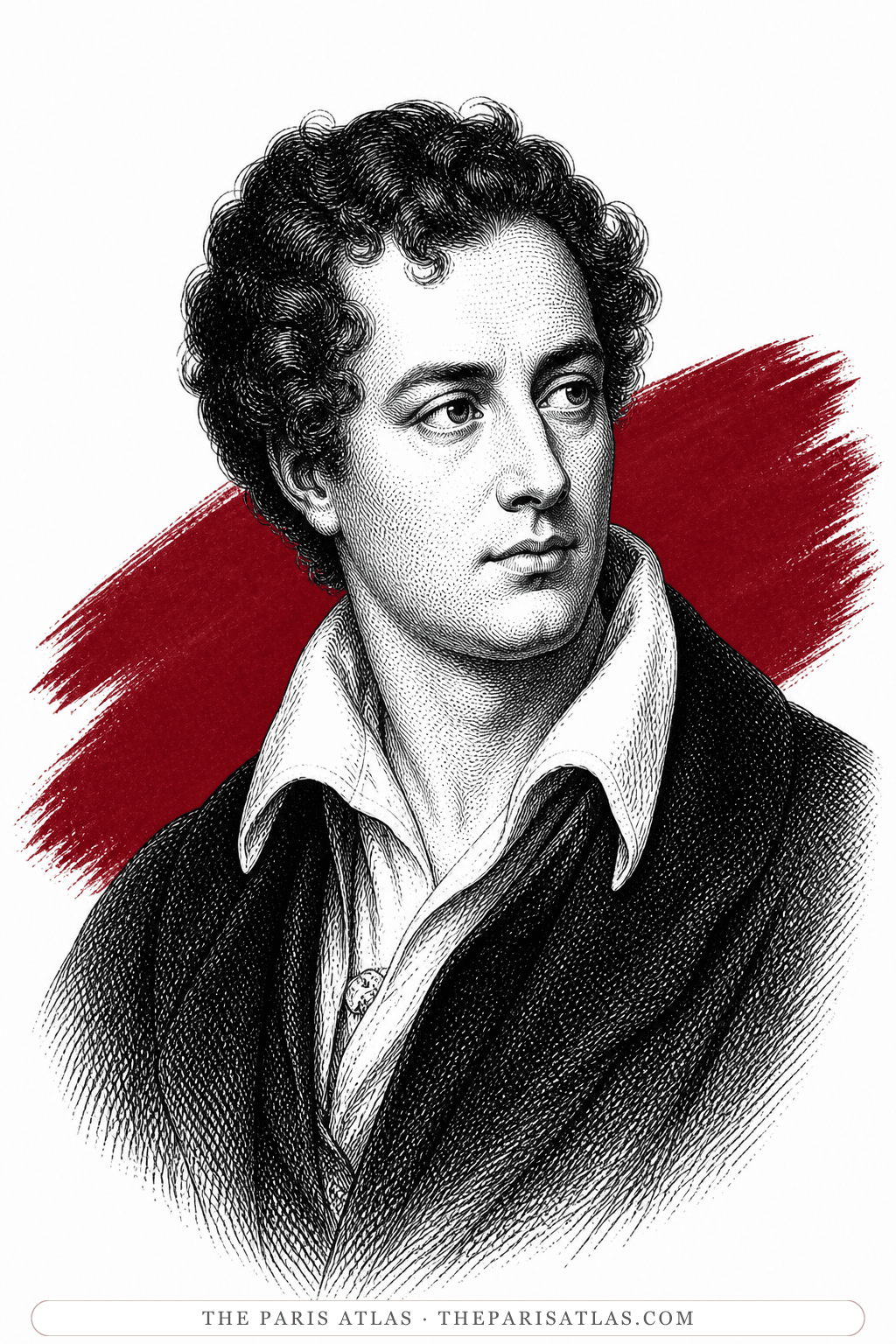 Illustrated portrait of Lord Byron