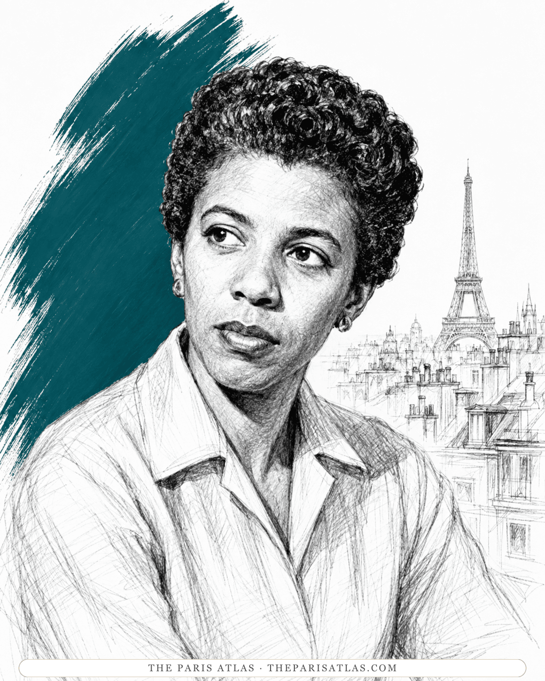 Illustrated portrait of Lorraine Hansberry