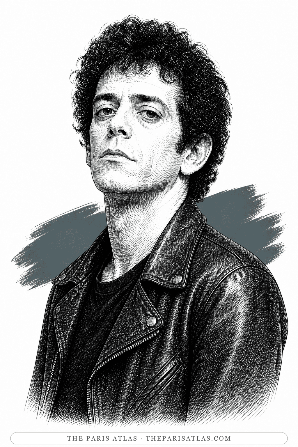Illustrated portrait of Lou Reed