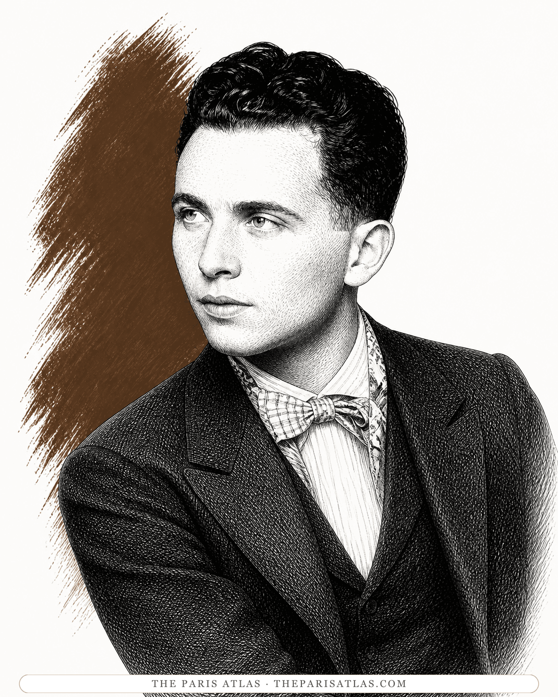Illustrated portrait of Louis Aragon