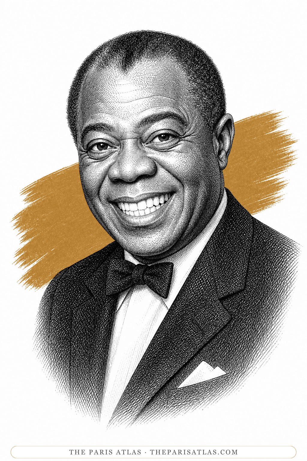 Illustrated portrait of Louis Armstrong