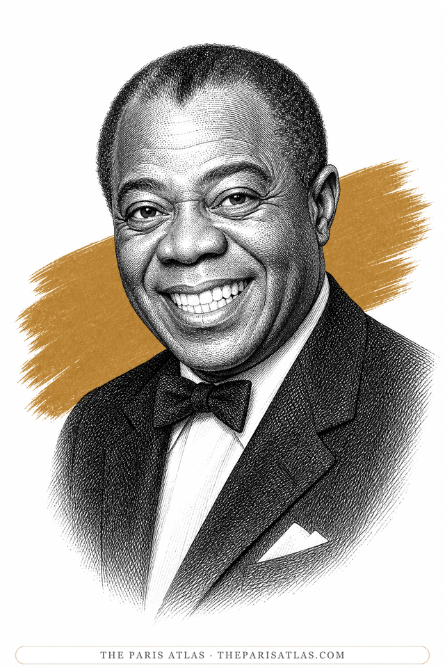 Illustrated portrait of Louis Armstrong