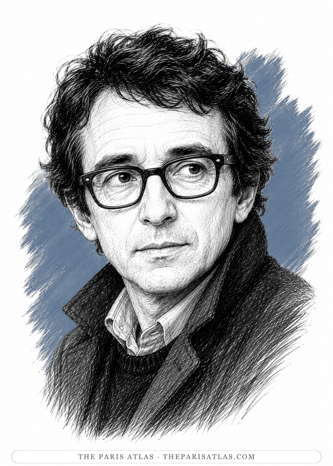 Illustrated portrait of Louis Malle