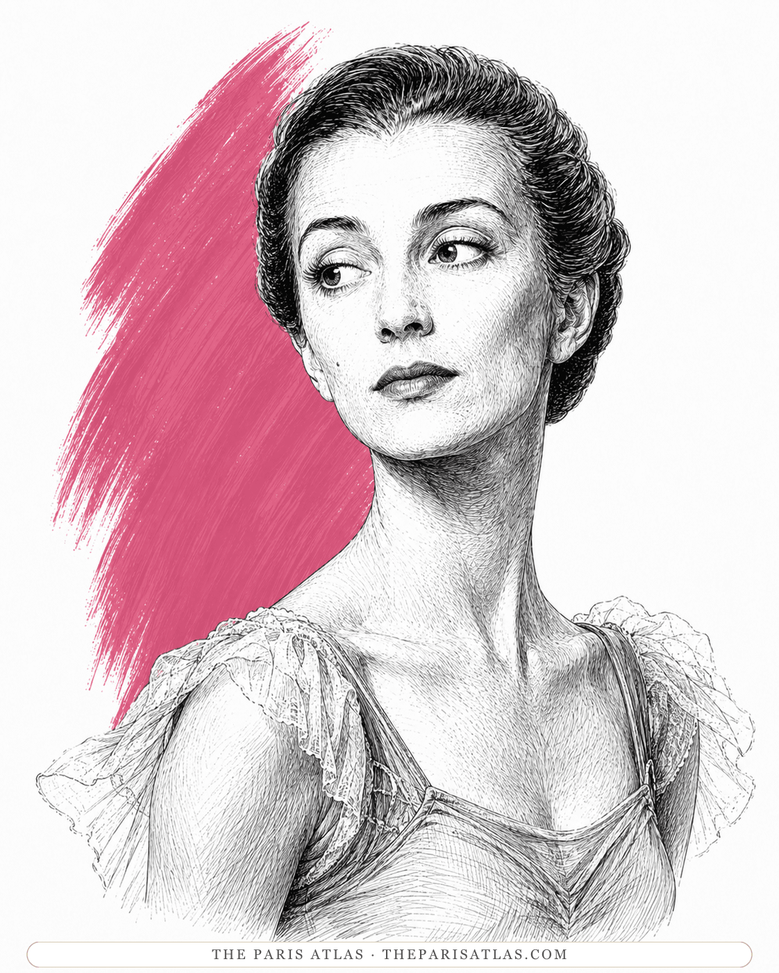 Illustrated portrait of Lucette Destouches