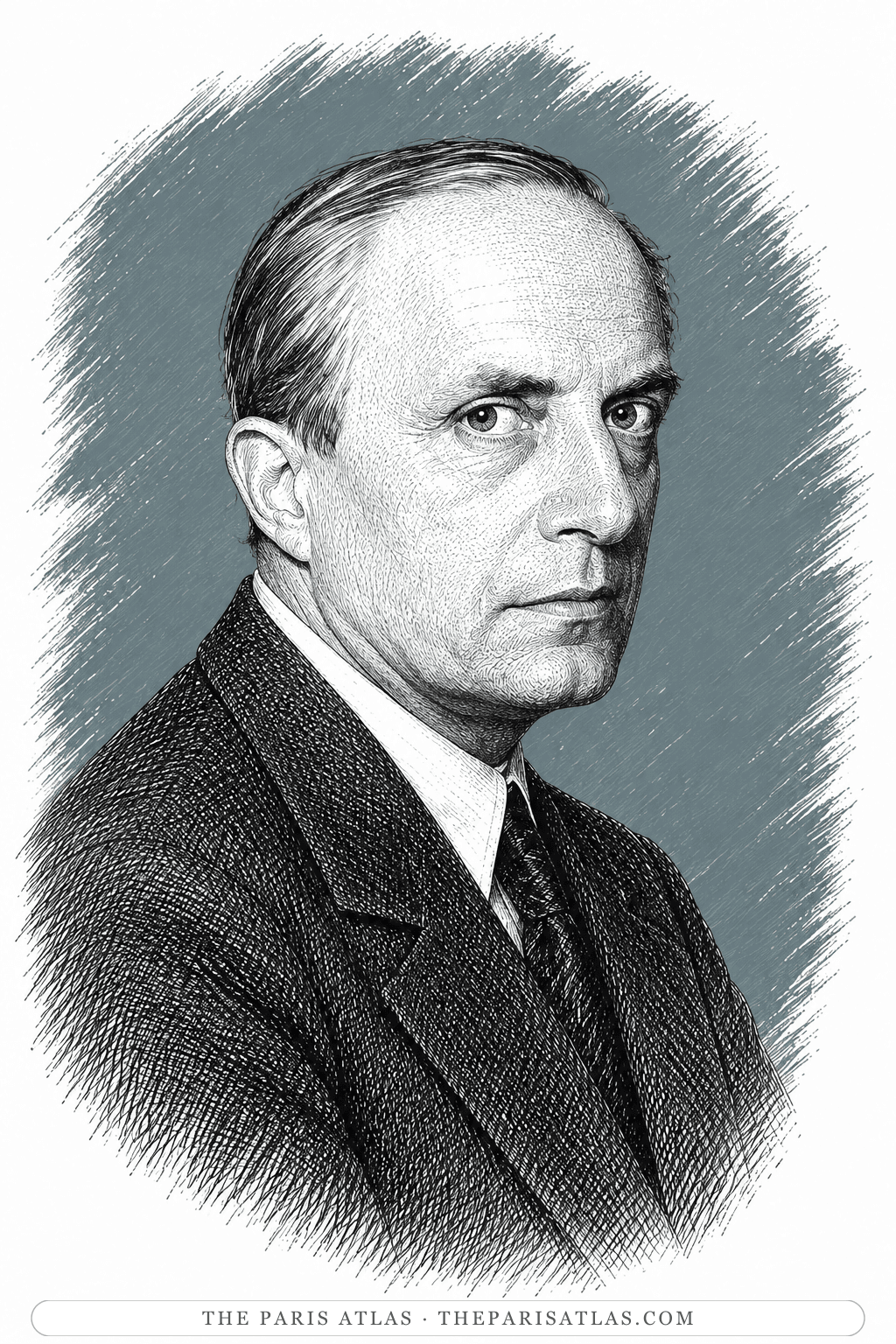 Illustrated portrait of Ludvík Kundera