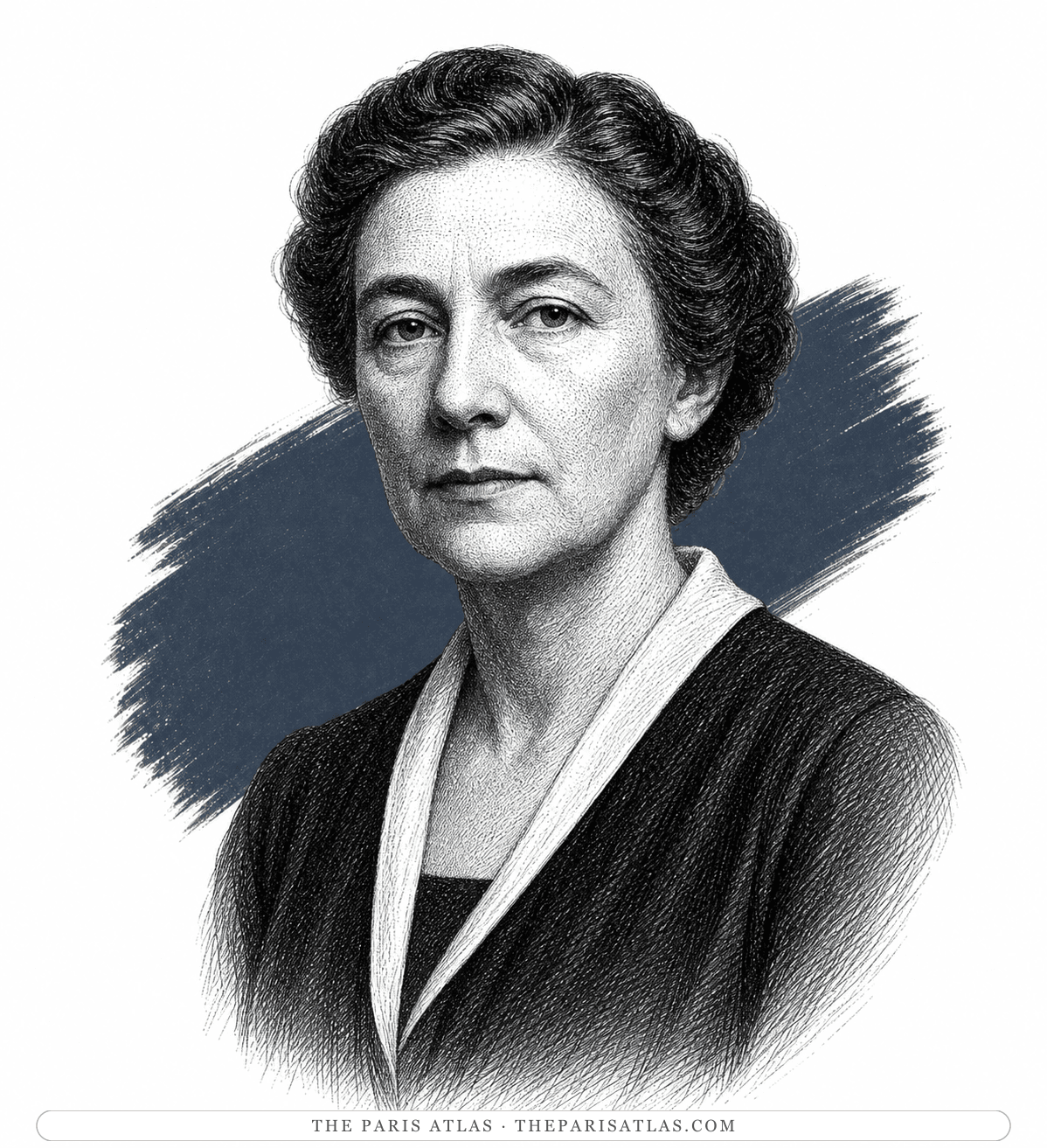 Illustrated portrait of Madeleine Vionnet