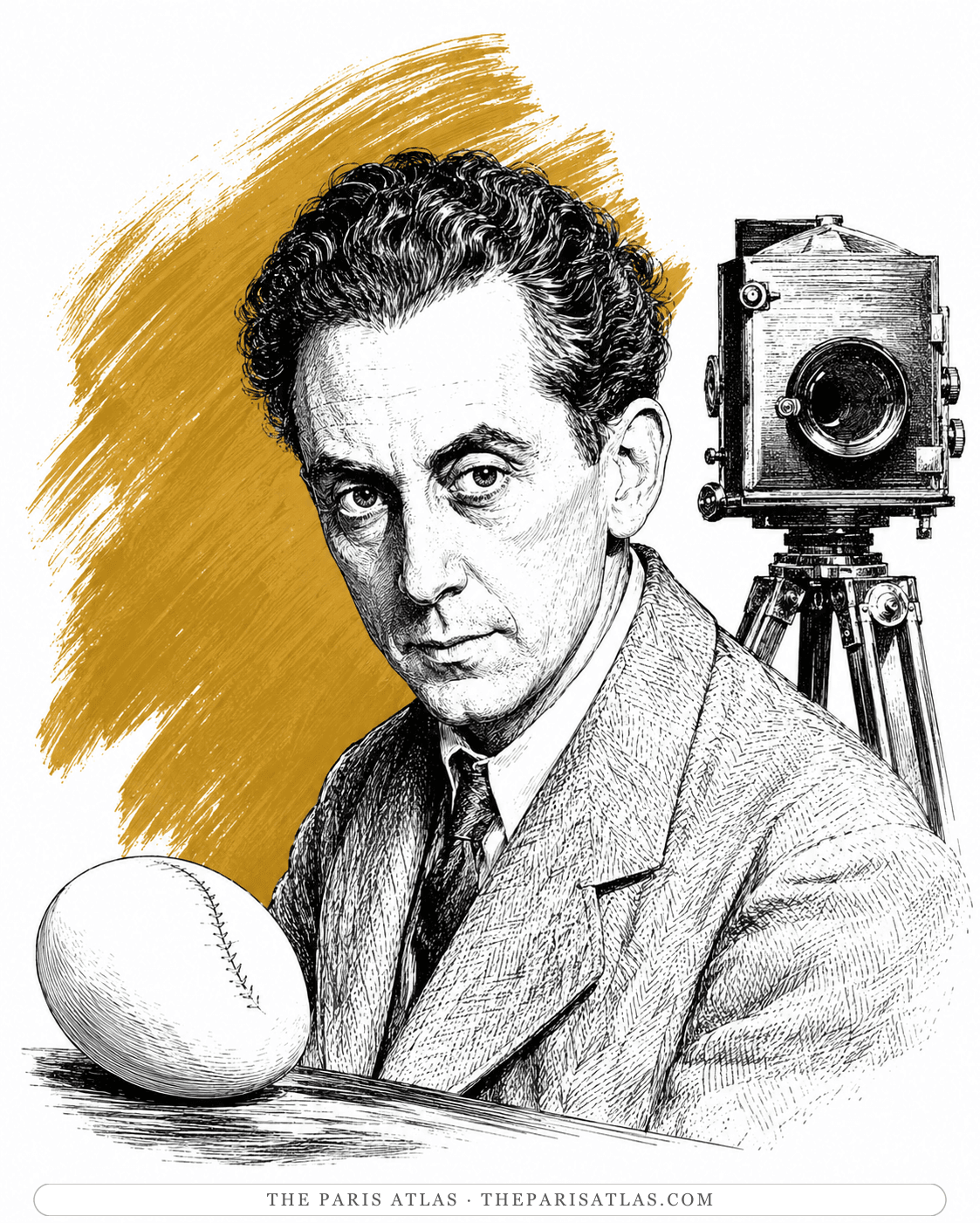 Illustrated portrait of Man Ray