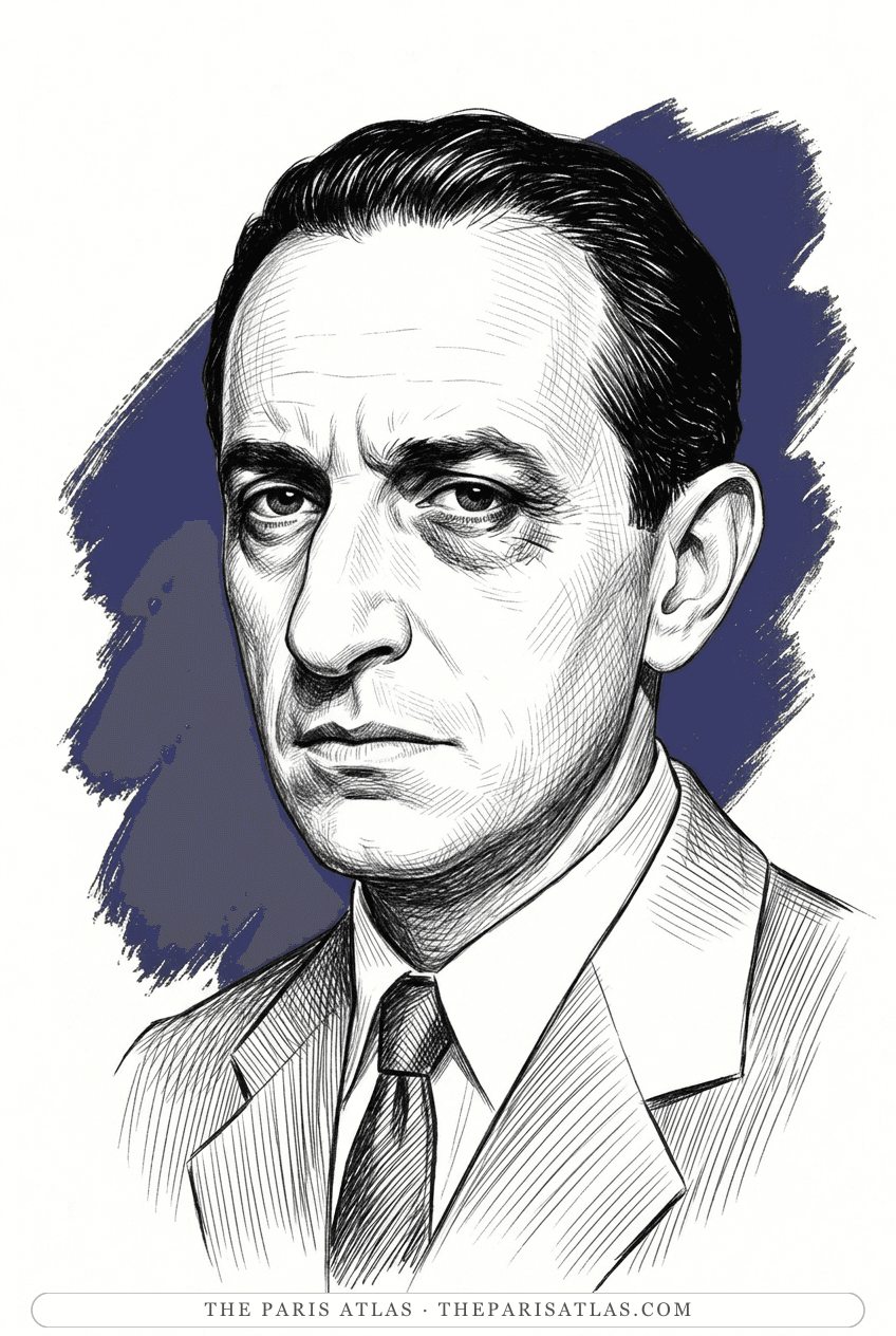 Illustrated portrait of Manny Schwartz