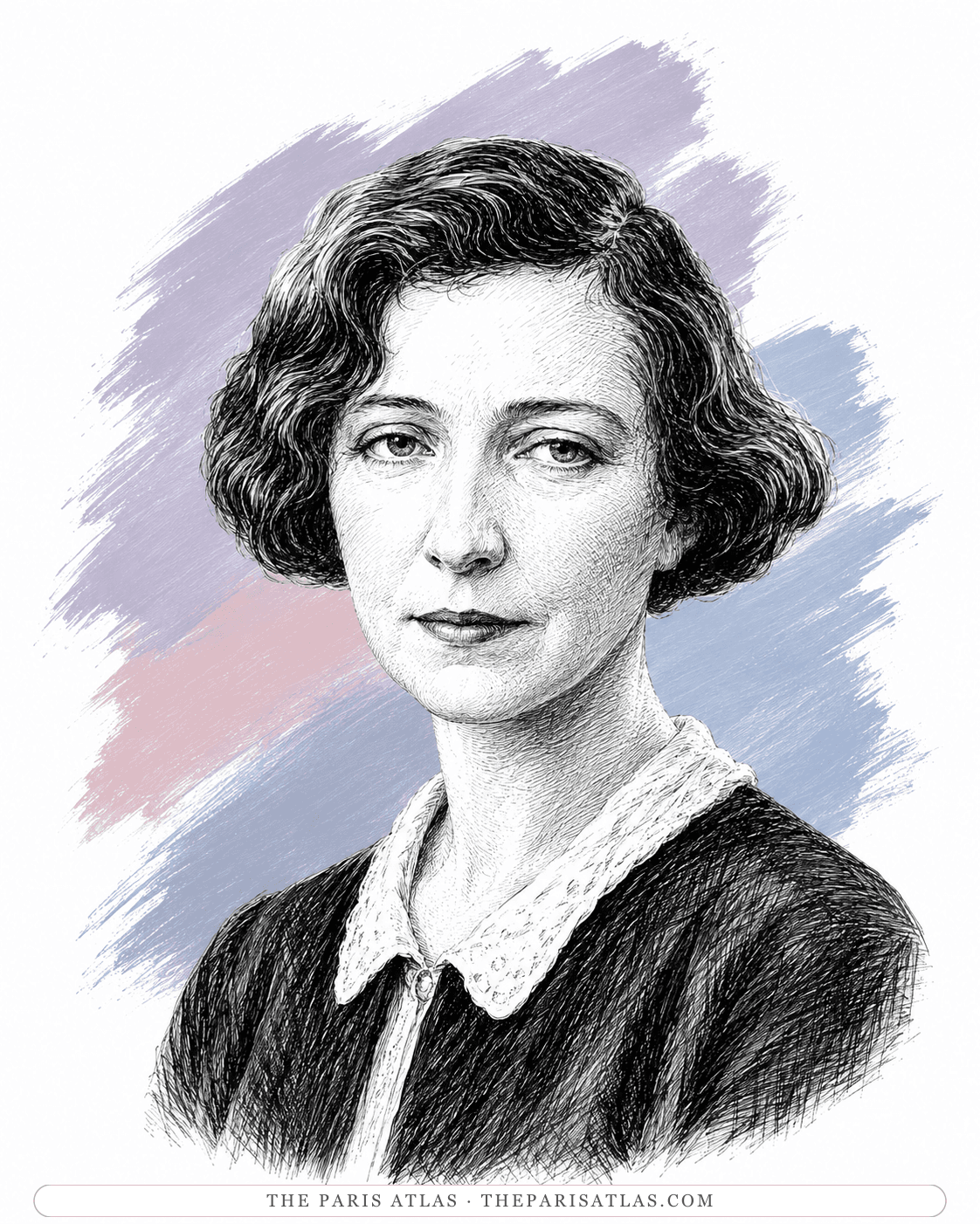 Illustrated portrait of Marie Laurencin