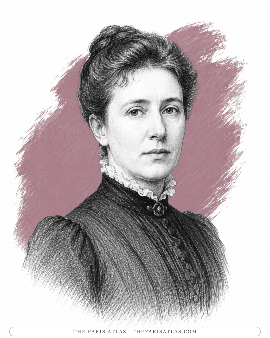 Illustrated portrait of Mary Cassatt