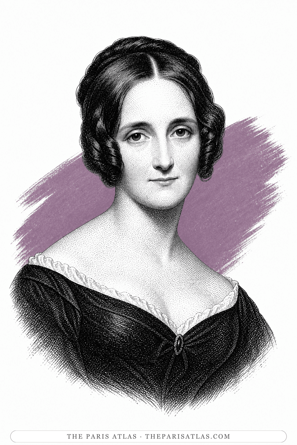 Illustrated portrait of Mary Shelley