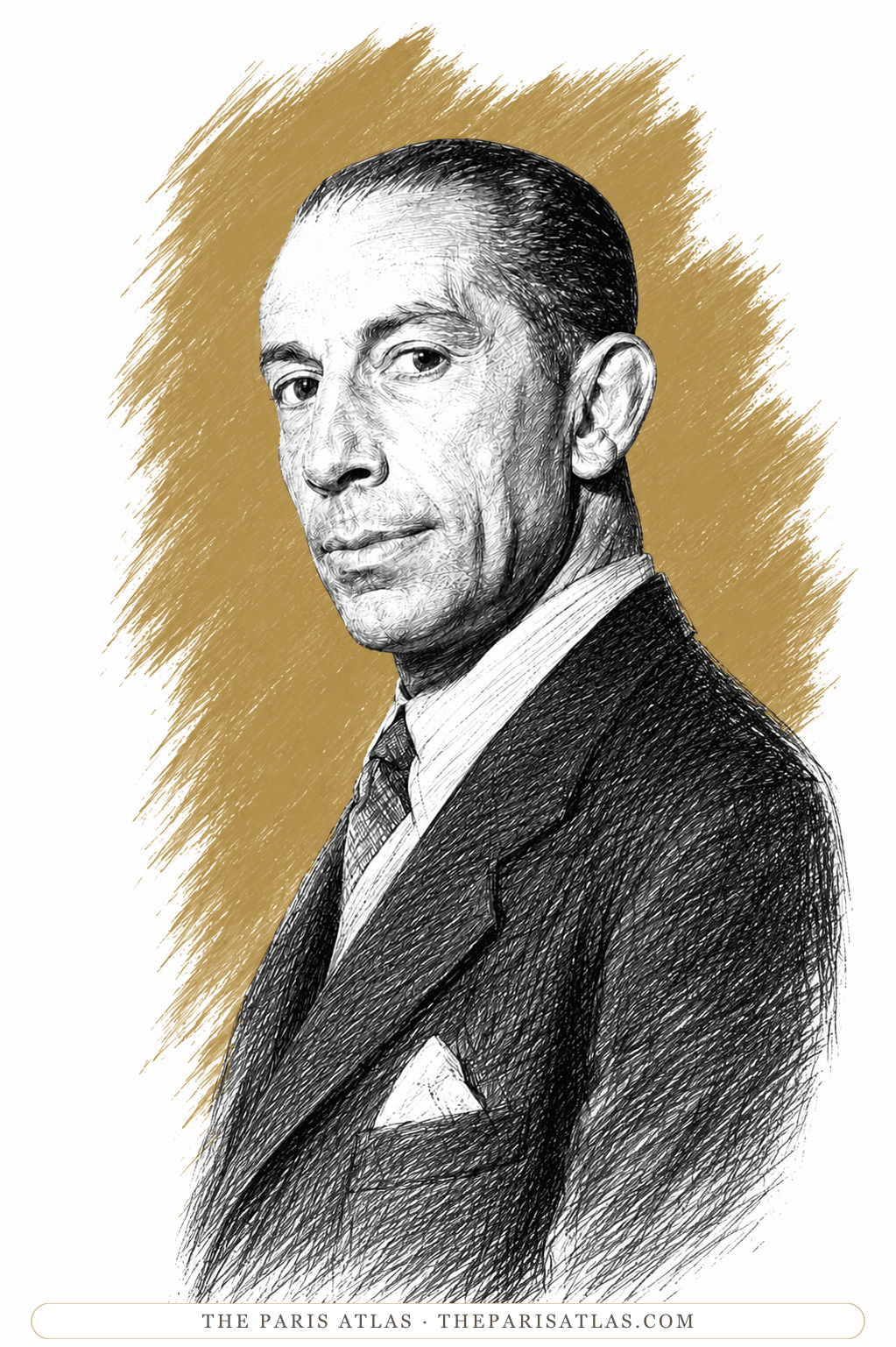 Illustrated portrait of Maurice Goudeket