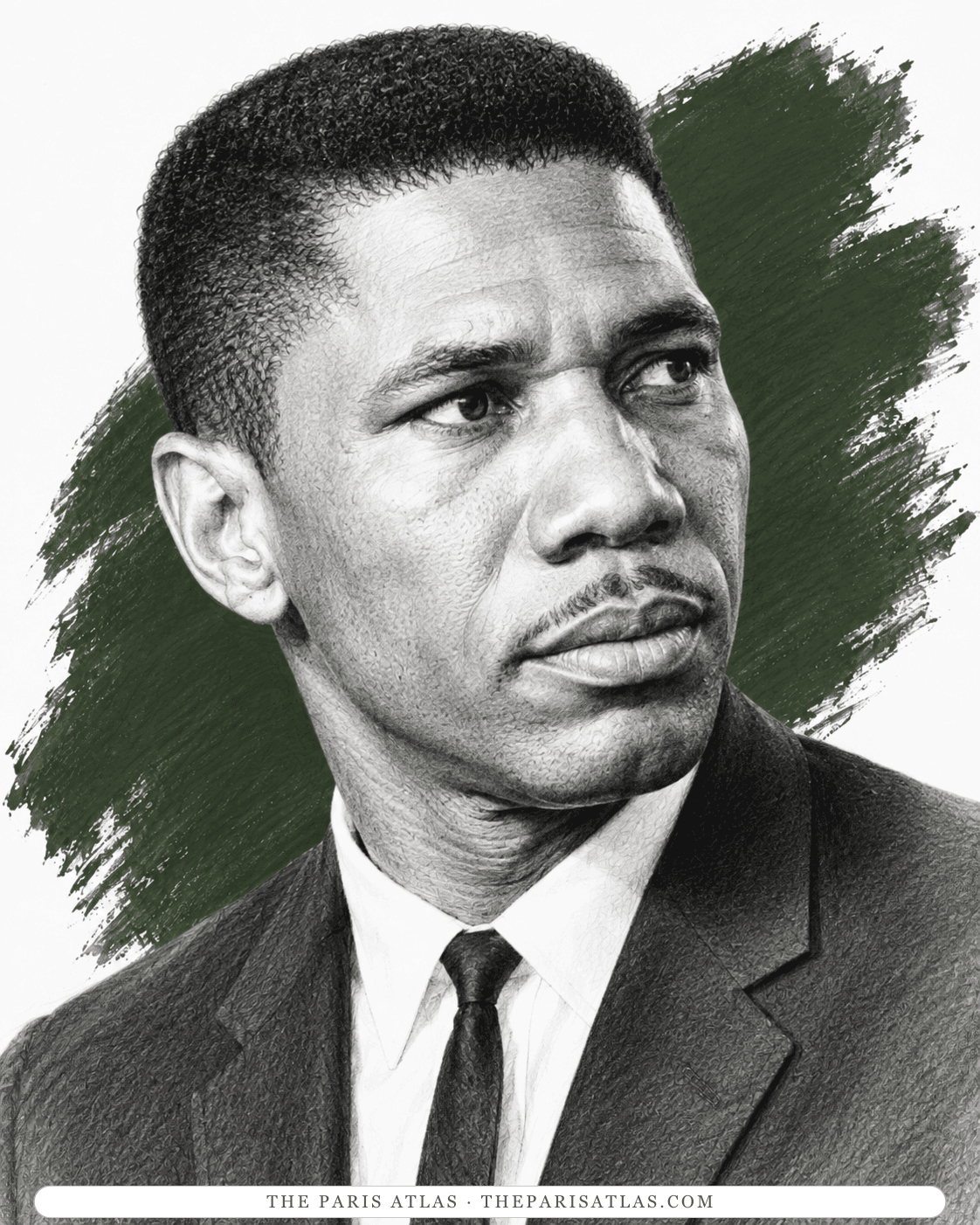 Illustrated portrait of Medgar Evers