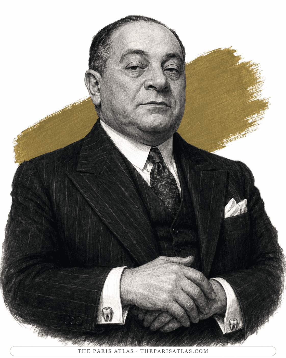 Illustrated portrait of Meyer Wolfshiem