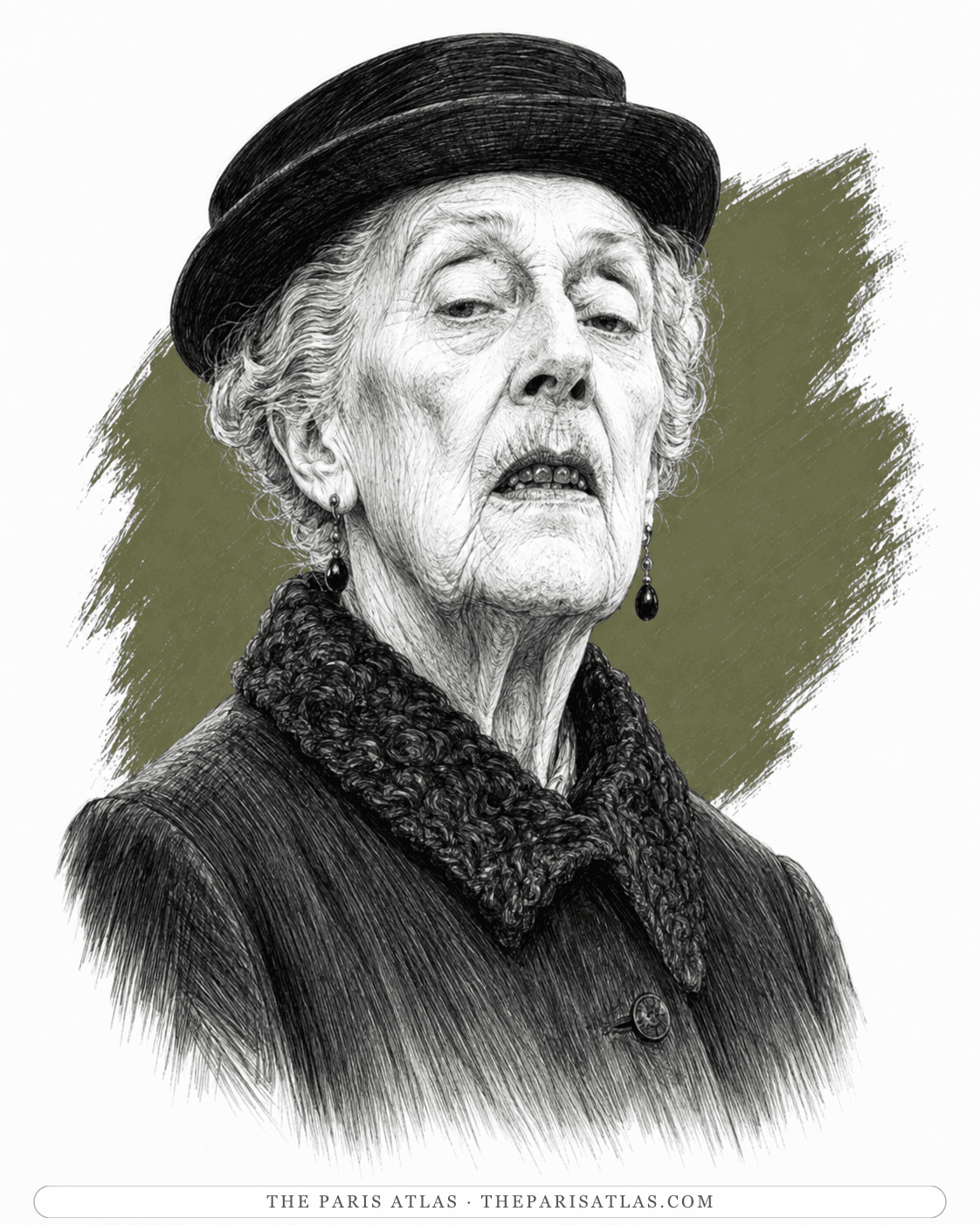 Illustrated portrait of Miss Mayfill