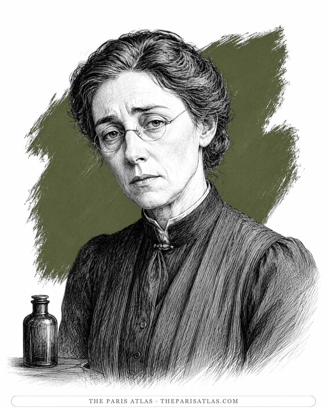 Illustrated portrait of Miss Strong