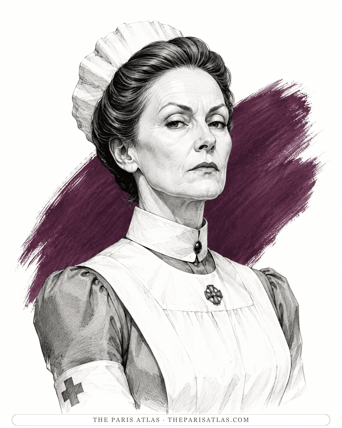 Illustrated portrait of Miss Van Campen