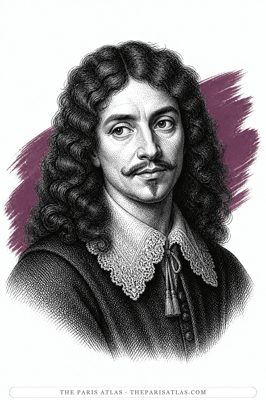 Illustrated portrait of Molière