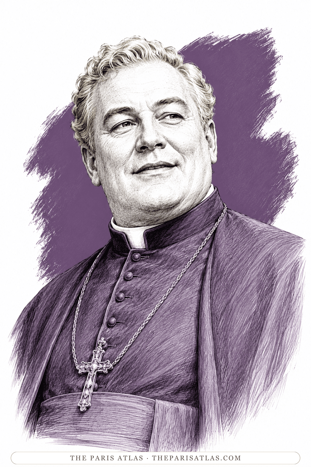 Illustrated portrait of Monsignor Darcy