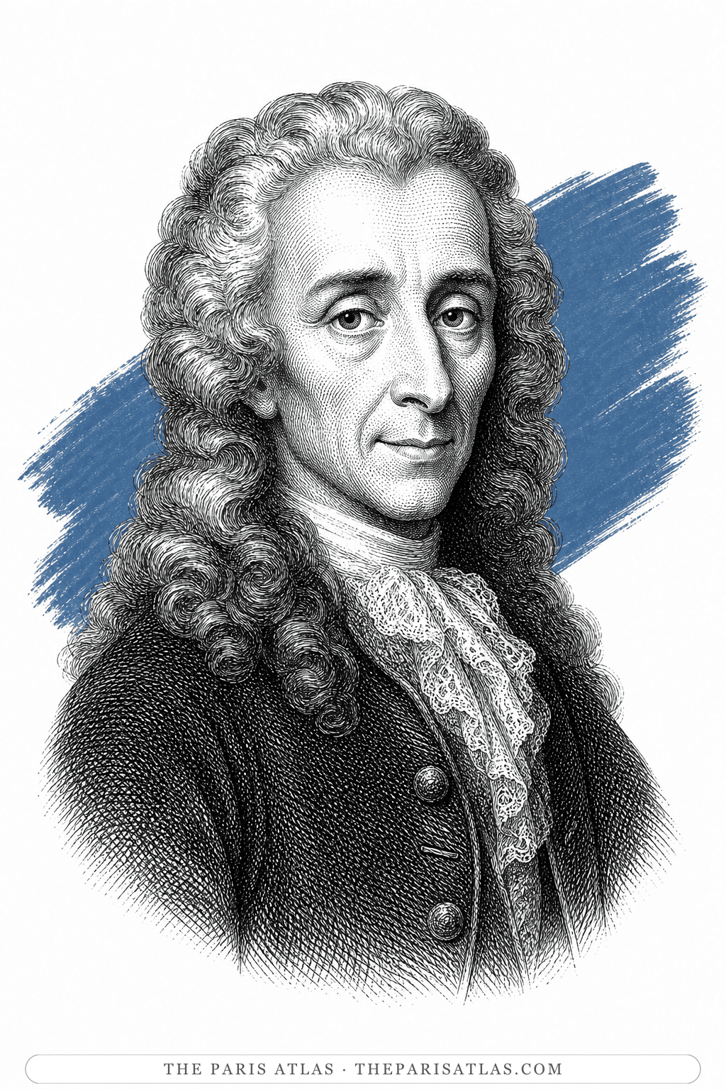 Illustrated portrait of Montesquieu