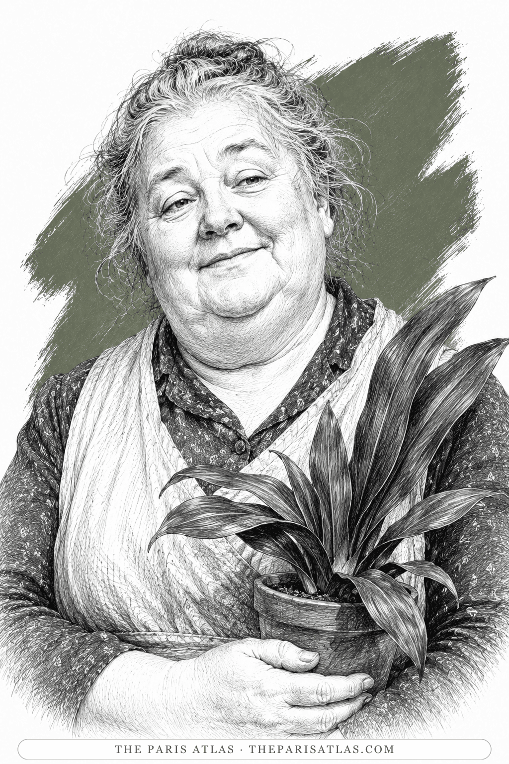Illustrated portrait of Mother Meakin