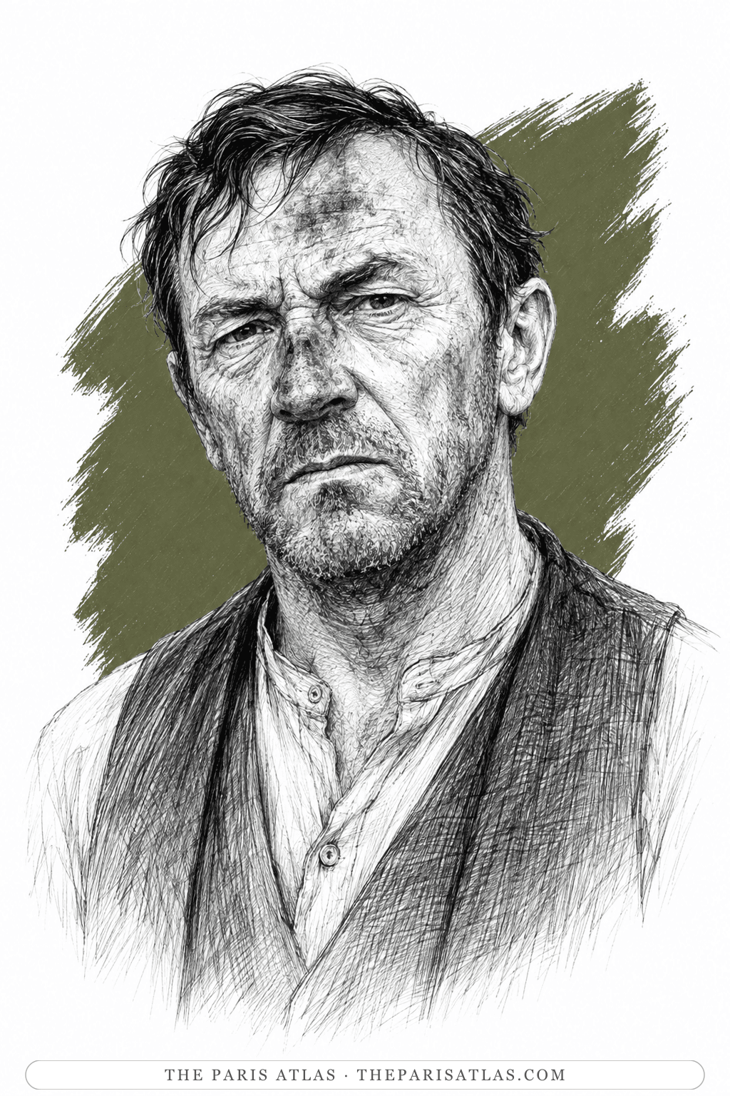 Illustrated portrait of Mr Brooker
