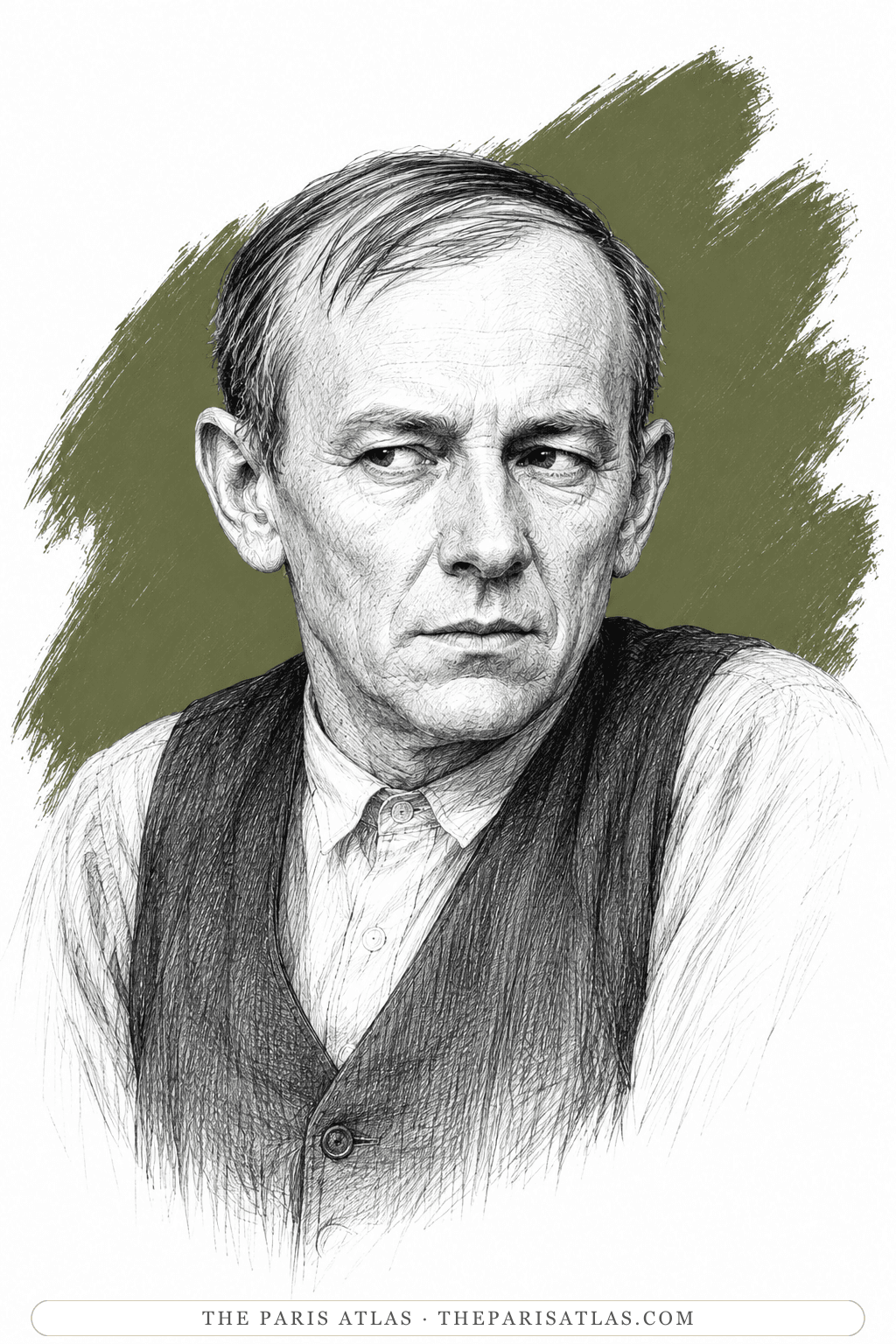 Illustrated portrait of Mr Cheeseman