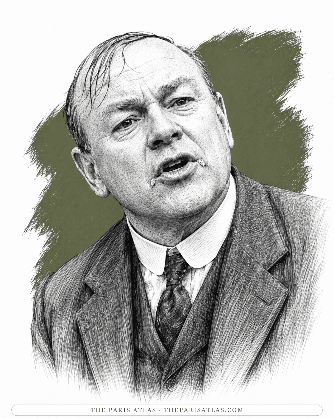 Illustrated portrait of Mr Poynder