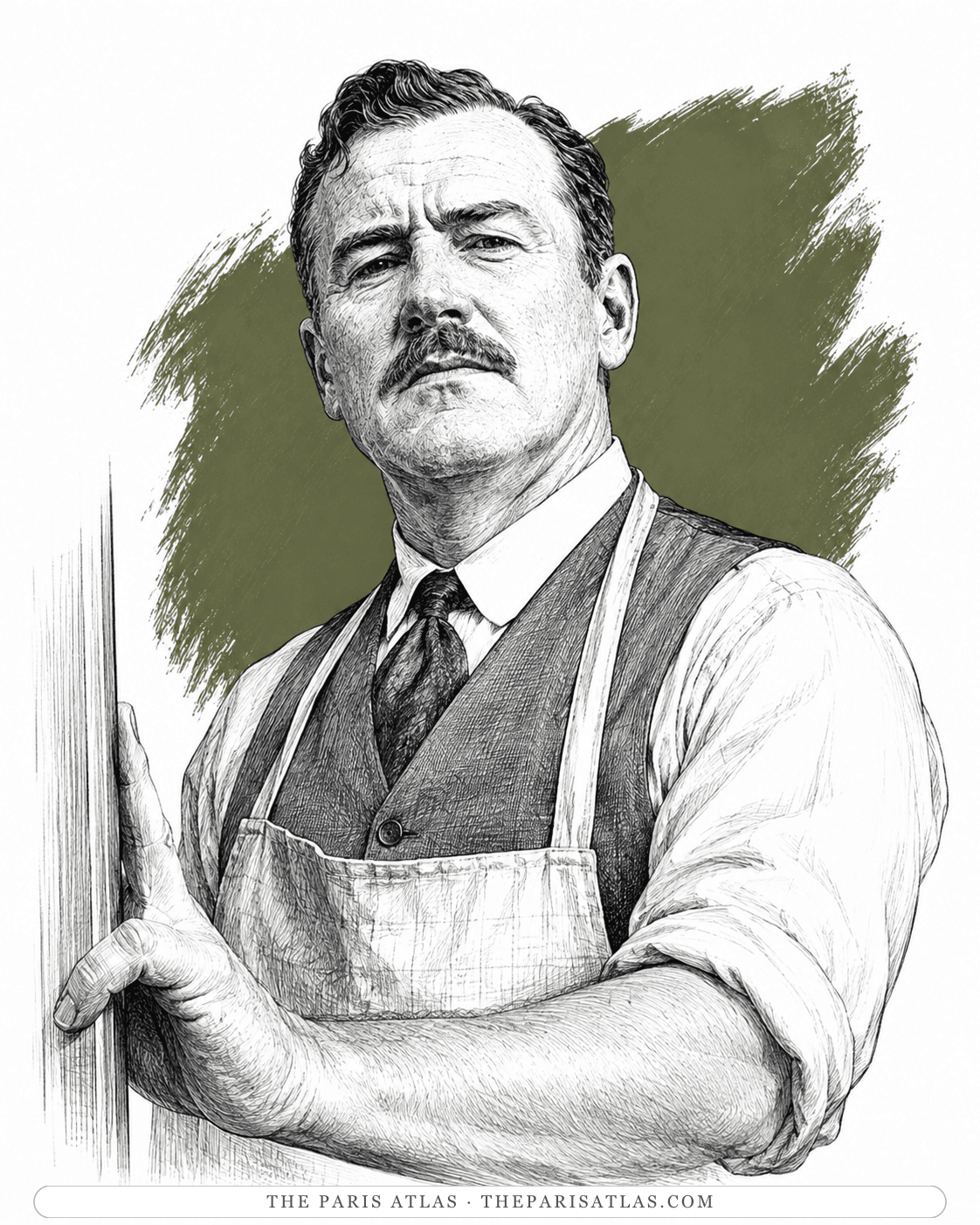 Illustrated portrait of Mr Wilkins