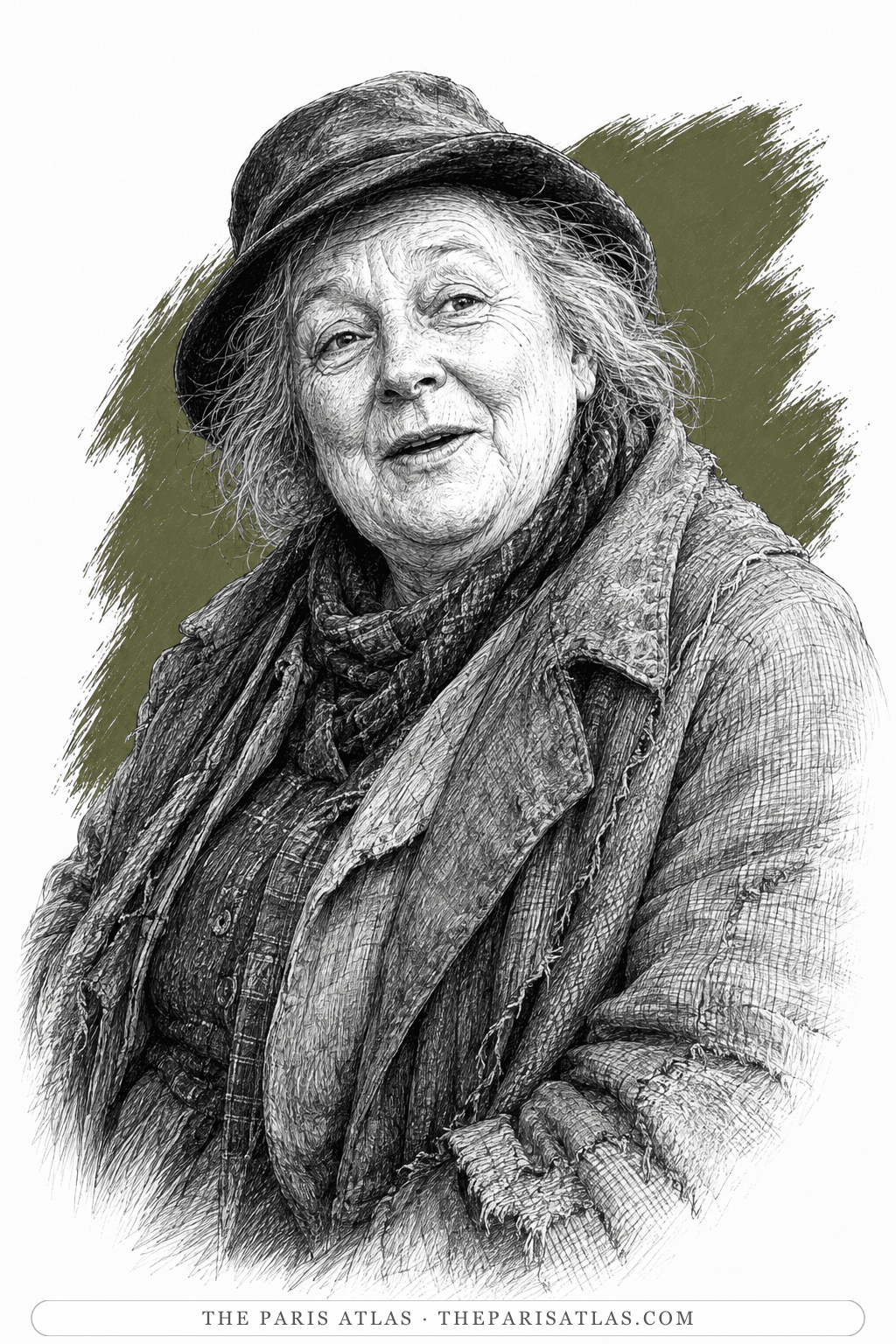 Illustrated portrait of Mrs McElligot