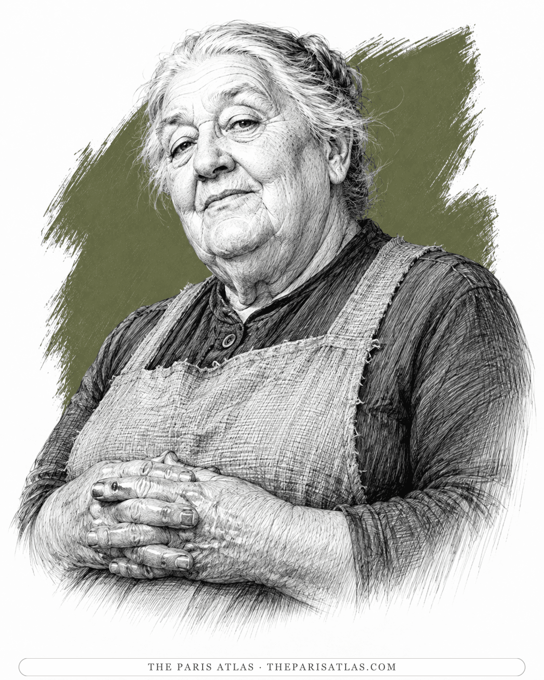 Illustrated portrait of Mrs Pither