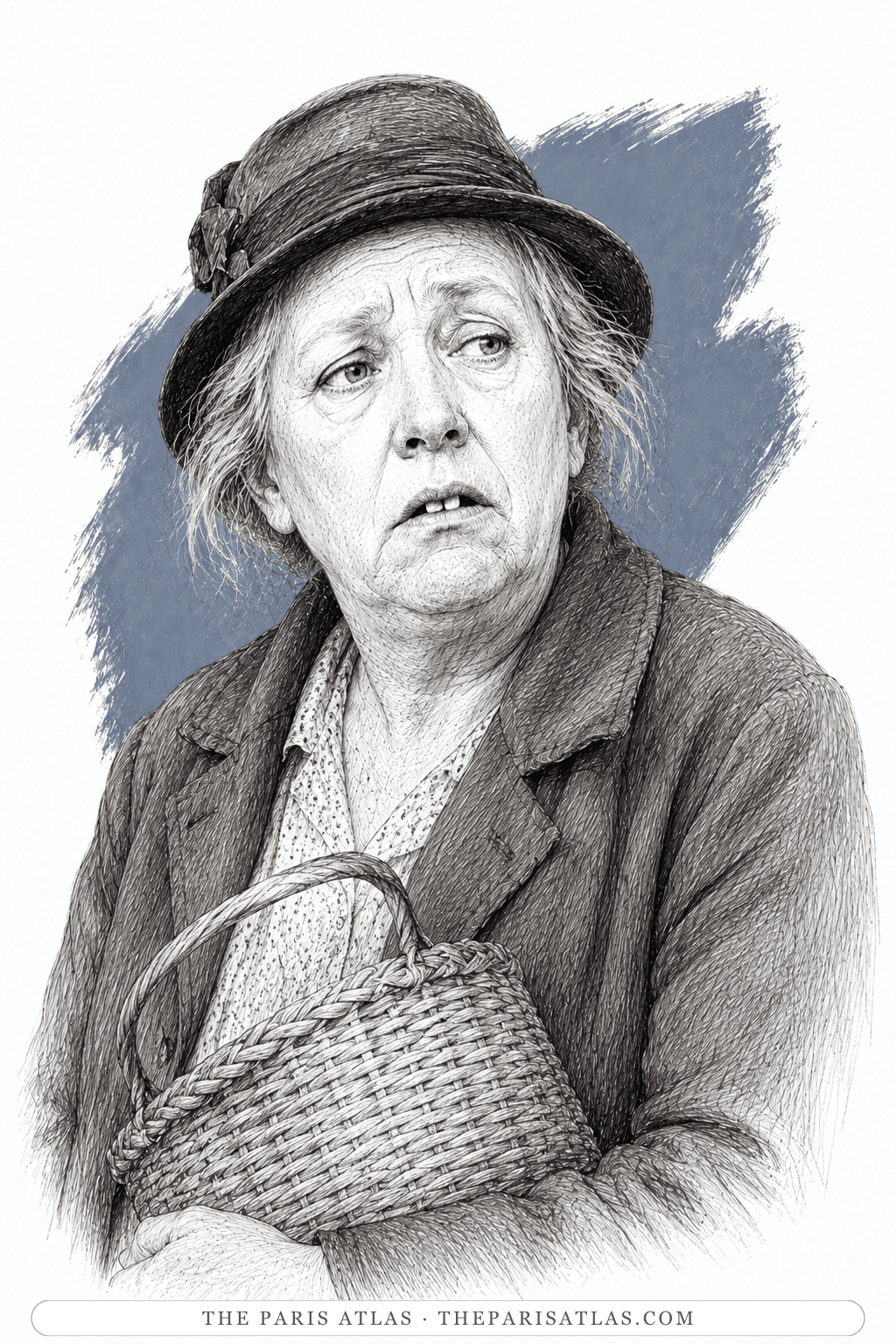 Illustrated portrait of Mrs Weaver