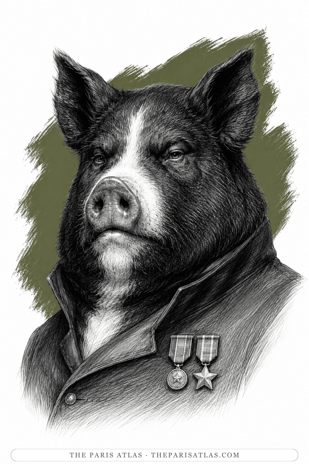 Illustrated portrait of Napoleon