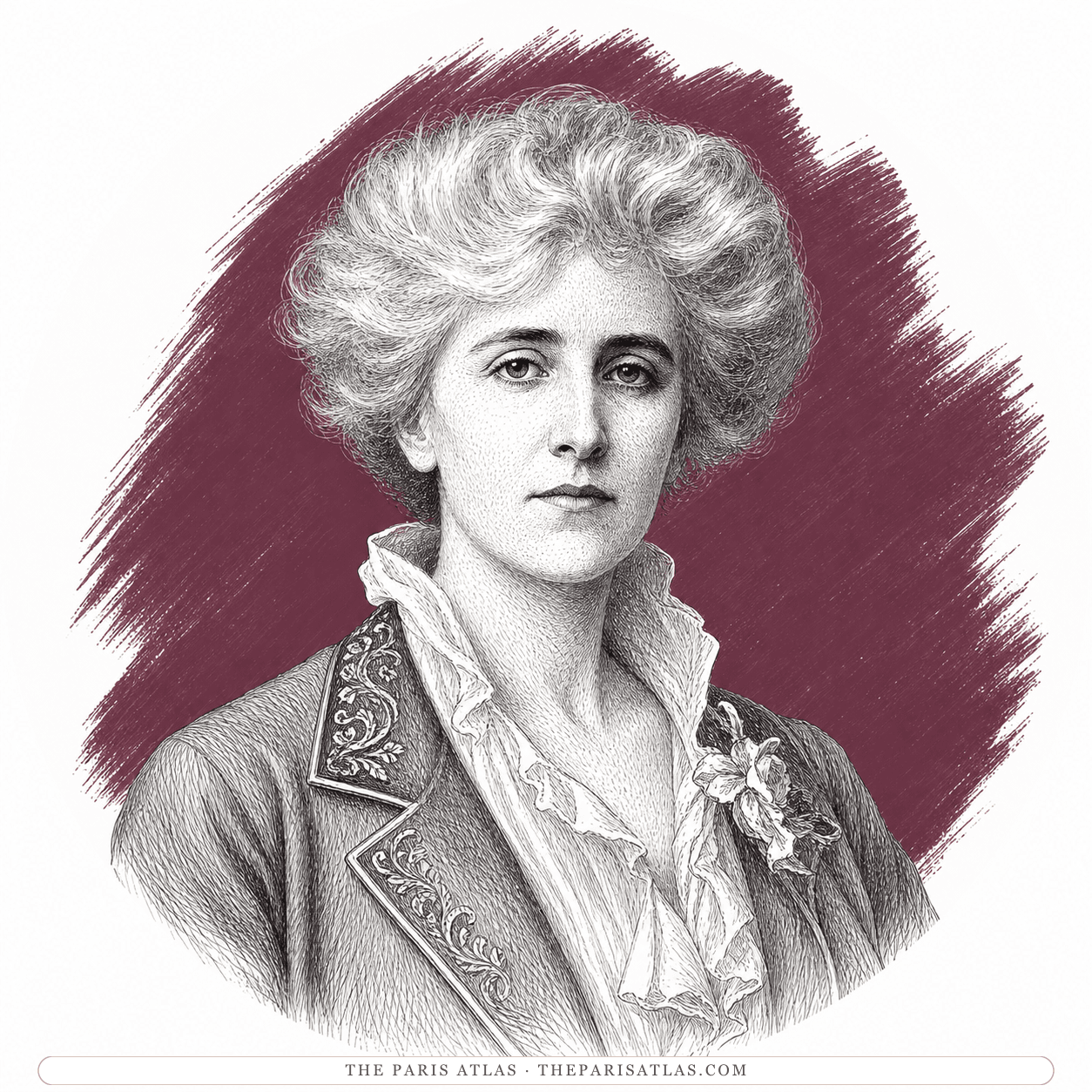 Illustrated portrait of Natalie Clifford Barney