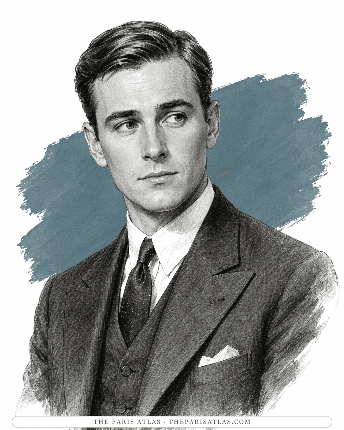 Illustrated portrait of Nick Carraway
