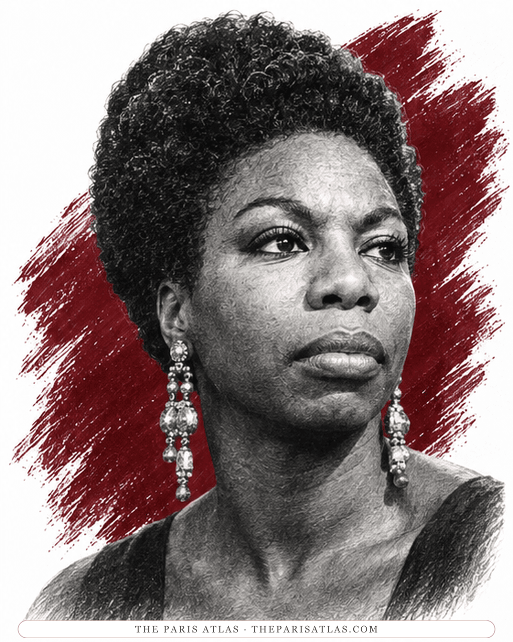Illustrated portrait of Nina Simone