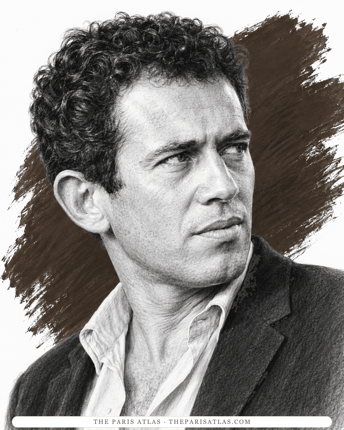 Illustrated portrait of Norman Mailer