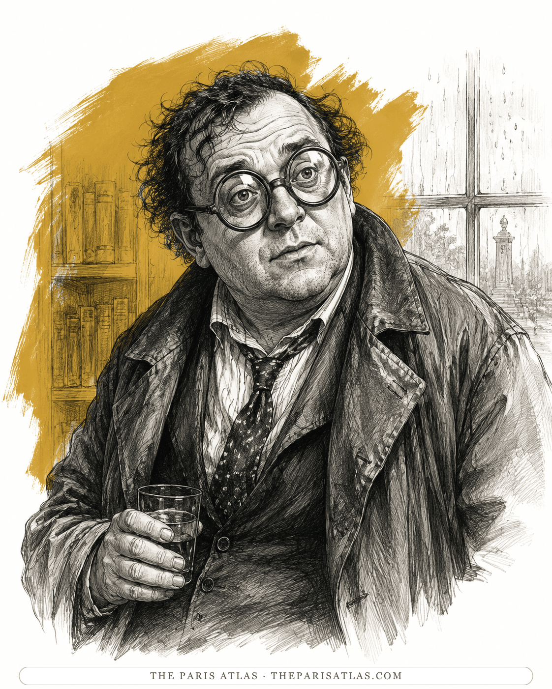 Illustrated portrait of Owl Eyes