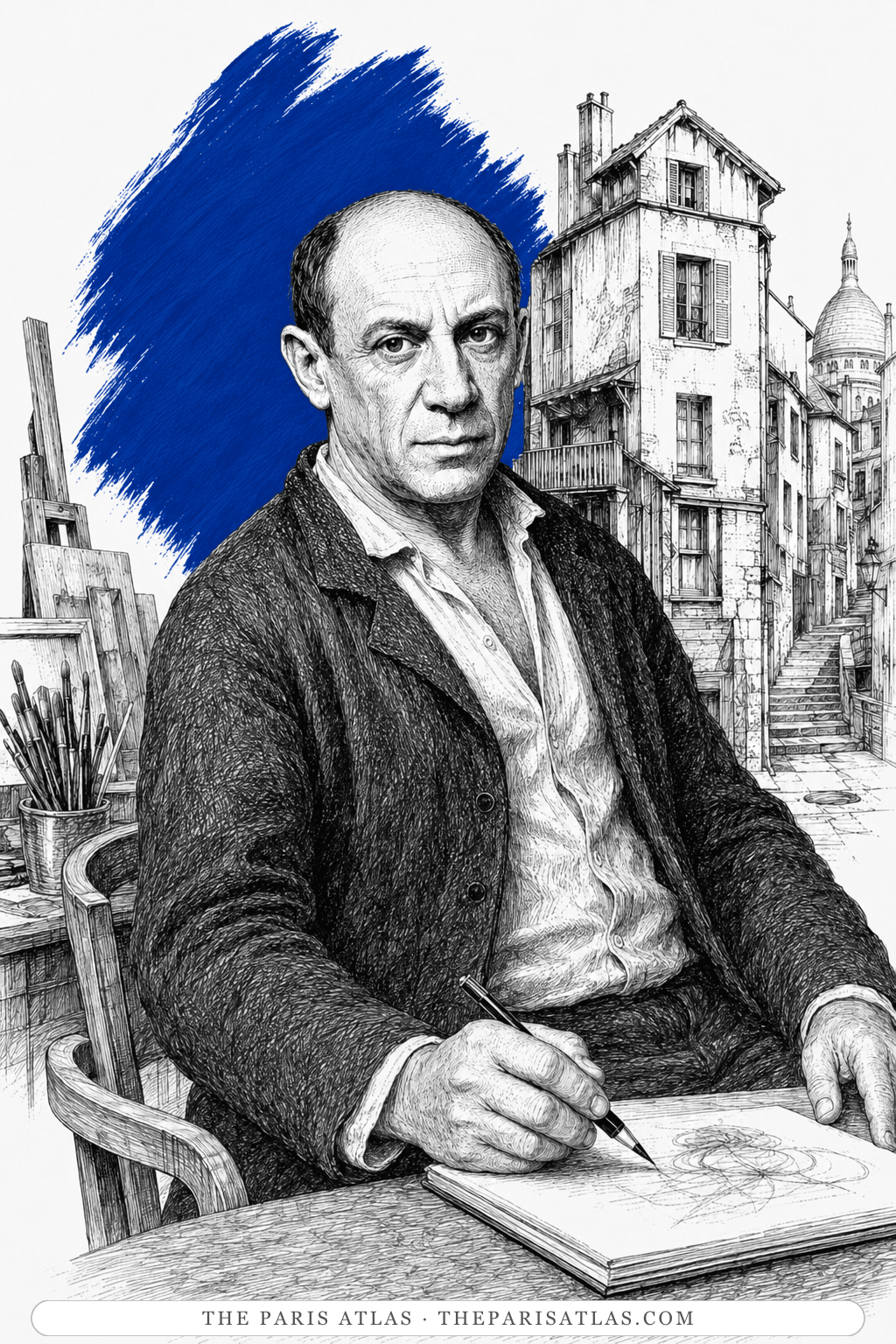 Illustrated portrait of Pablo Picasso