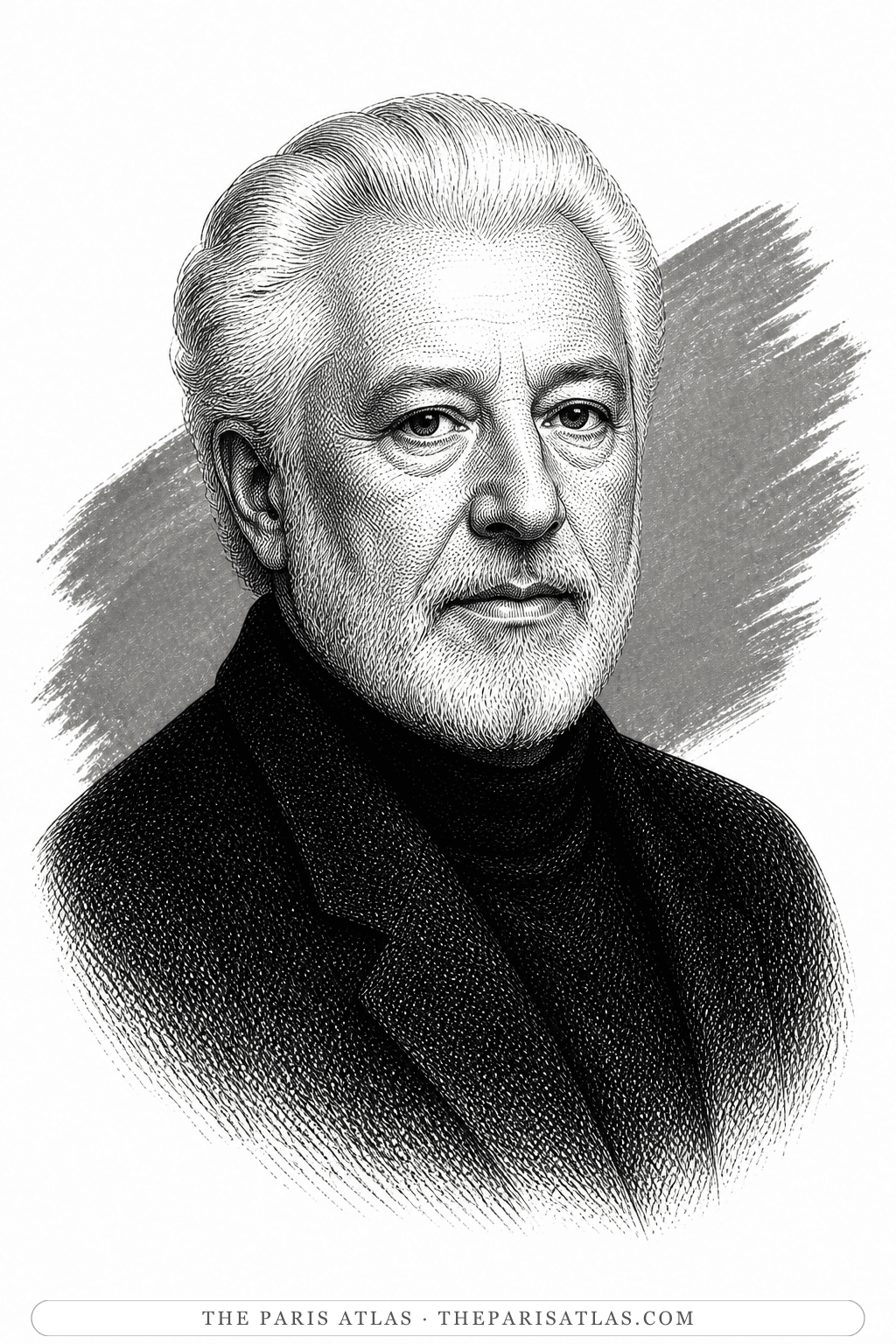 Illustrated portrait of Paco Rabanne