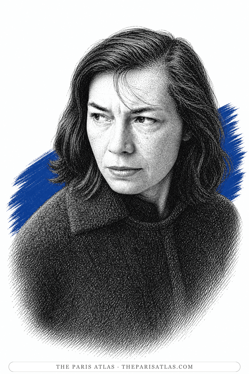 Illustrated portrait of Patricia Highsmith