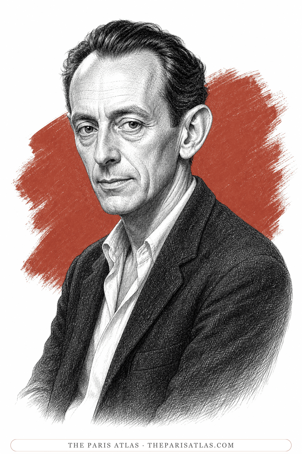 Illustrated portrait of Paul Bowles
