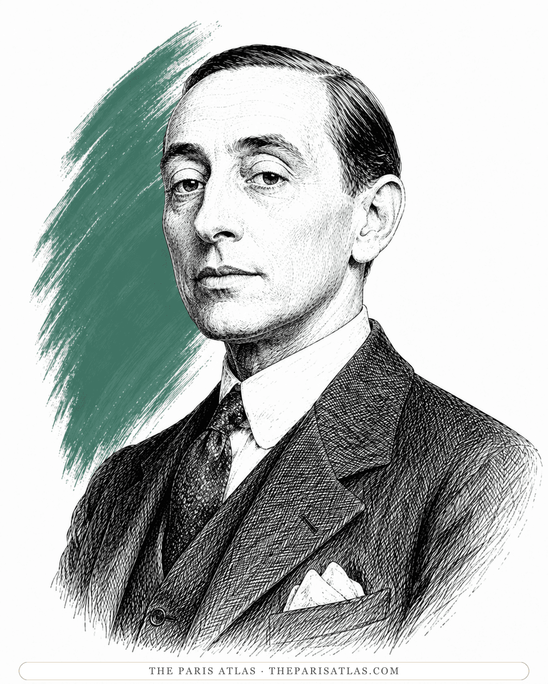 Illustrated portrait of Paul Morand
