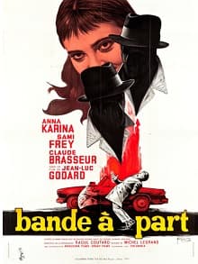 French poster for Bande à part (1964): Anna Karina, Sami Frey, and Claude Brasseur
